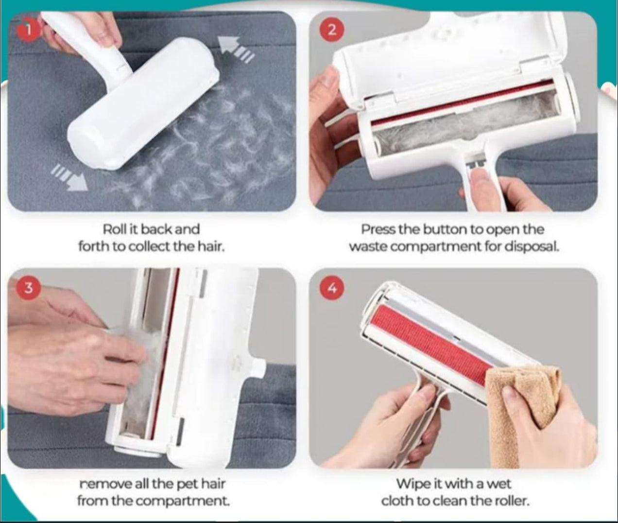 Magic Pet Hair Remover – Self-Cleaning Roller for Sofa, Bed & Carpet